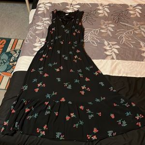 Black midi flower dress